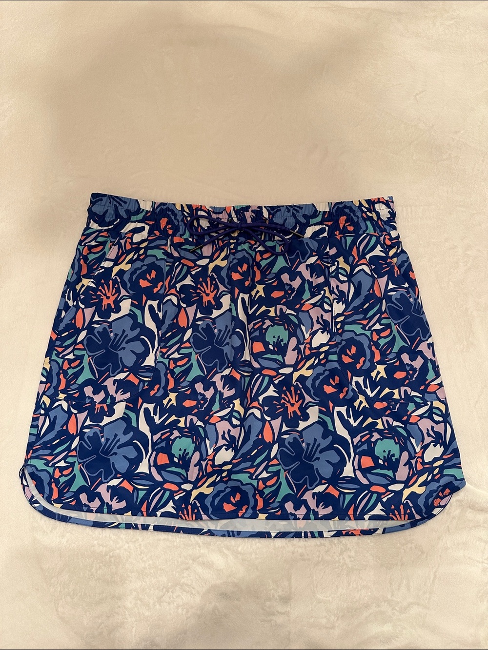 St. John's Bay Navy Floral Mini Skort Skirt
